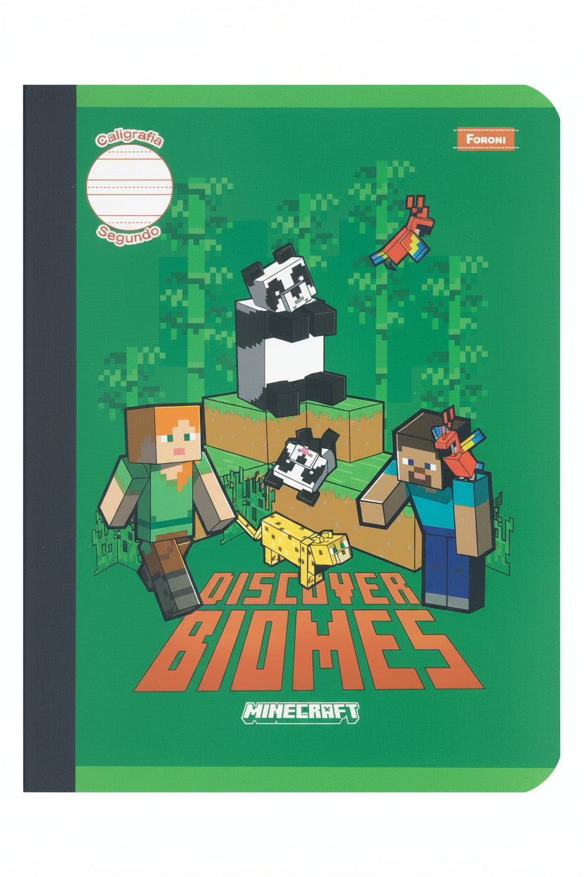 Libreta Caligrafia Primaria 2do Minecraft 160 PG
