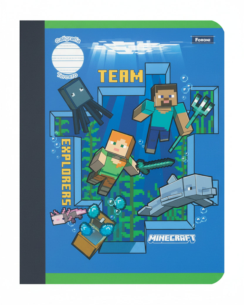 Libreta Caligrafia Primaria 3ro Minecraft 160 PG