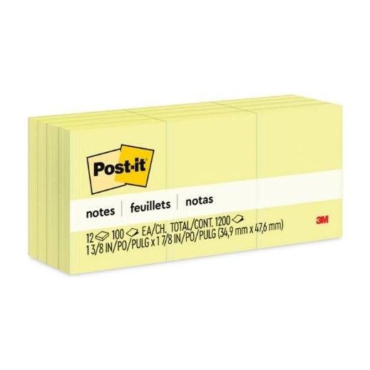 POST IT NOTE YELLOW 1-1/2" X 2"