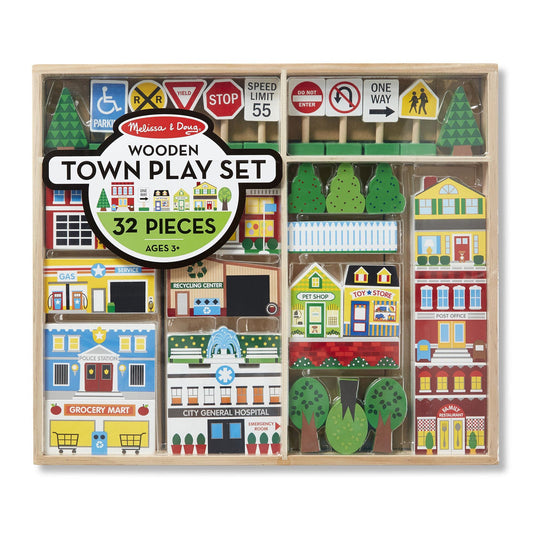WOODEN TOWN PLAY SET