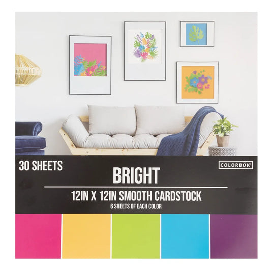 Colorbok 78lb Smooth Cardstock 12"x12" 30/Pkg-Brig