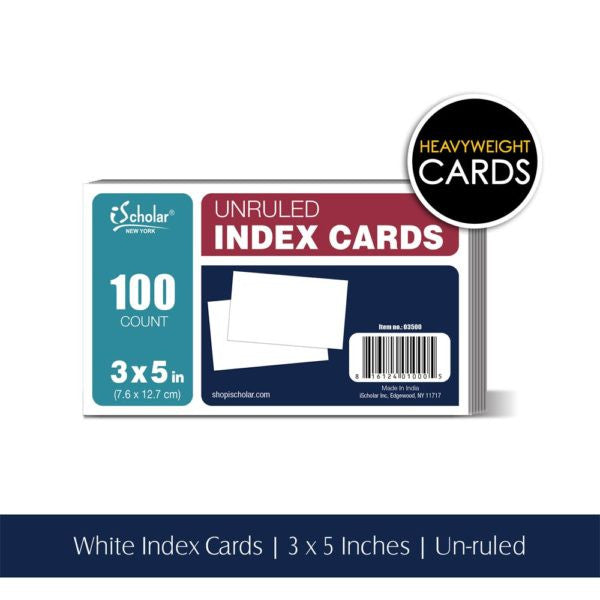 SP INDEX CARD 3 X 5 WHITE PLAIN (PQ.100)