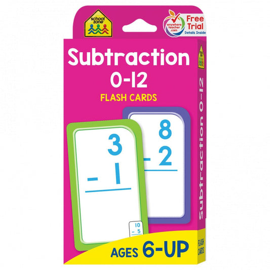 SUBTRACTION 0-12 FLASH CARD