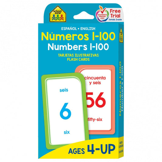 BILINGUE NUMEROS 1-100 FLASH CARDS