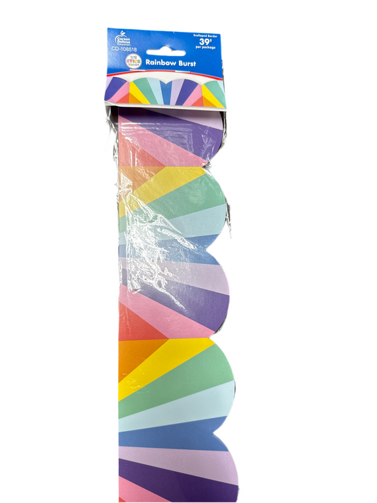 RAINBOW BURST SCALLOPED BULLETIN BOARD BORDERS