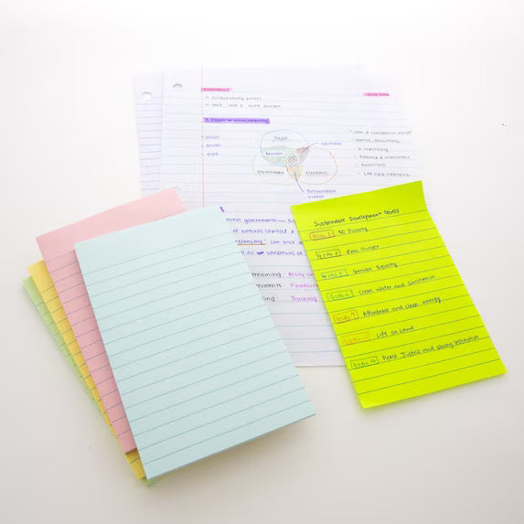 Lined Stick on Notes 4" X 6" Assorted 50 Sheet – imagen 3 - JA Riollano