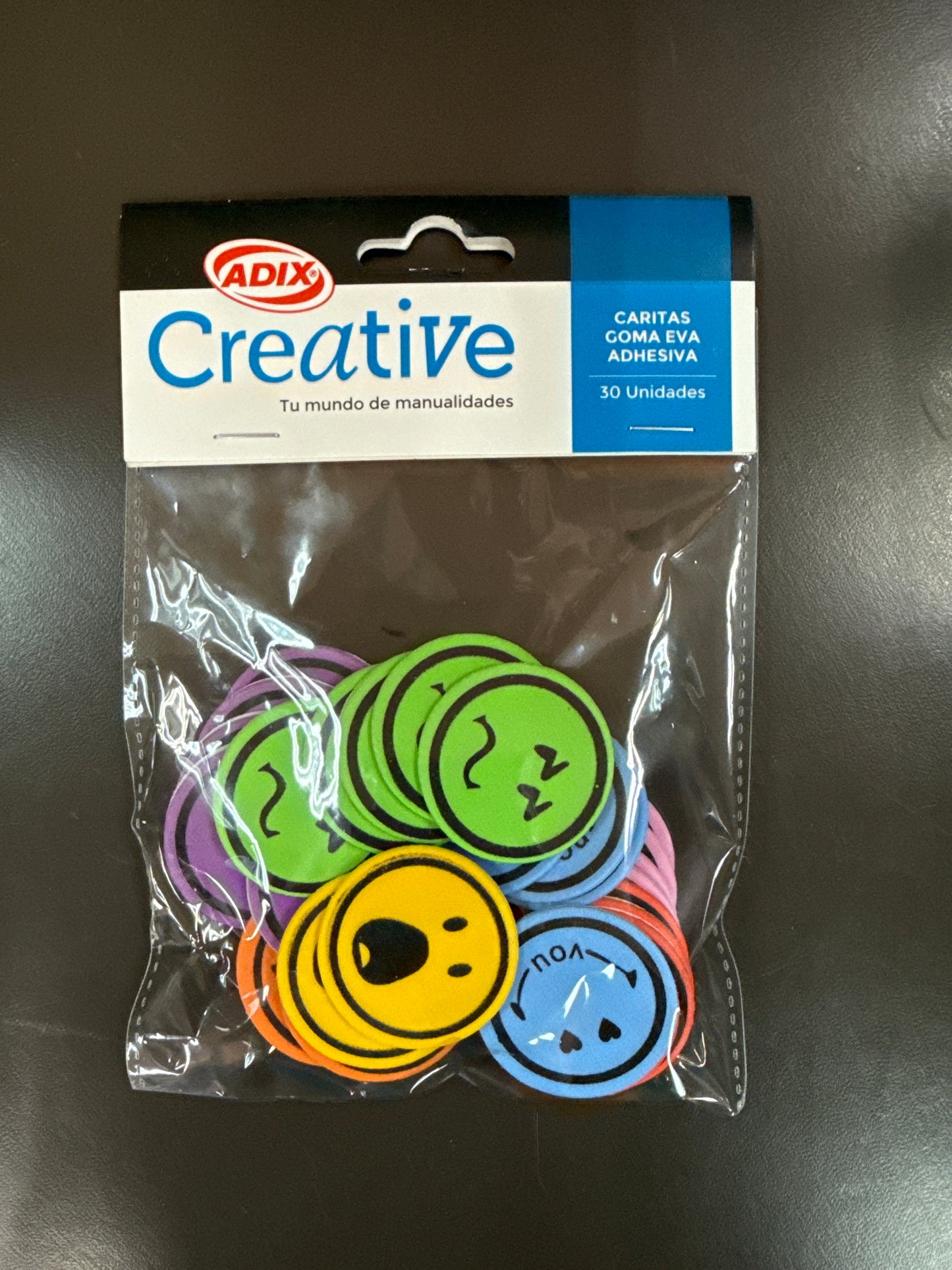 CARITA GOMA EVA ADHESIVA 30 PCS