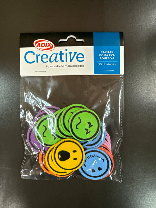 CARITA GOMA EVA ADHESIVA 30 PCS