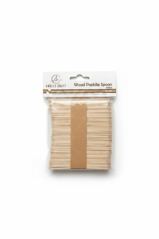 WOODEN CRAFT PADDLE SPOON 50CT