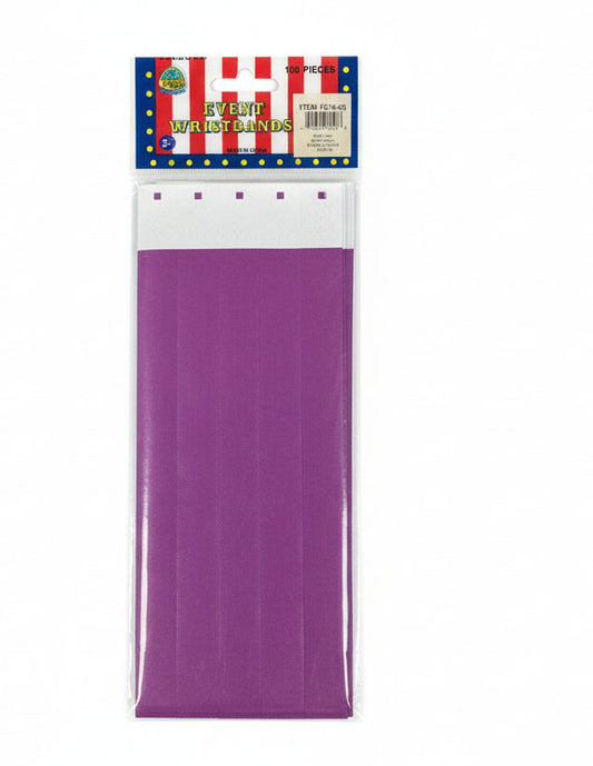EVENT WRISTBANDS / PURPLE 100-PC