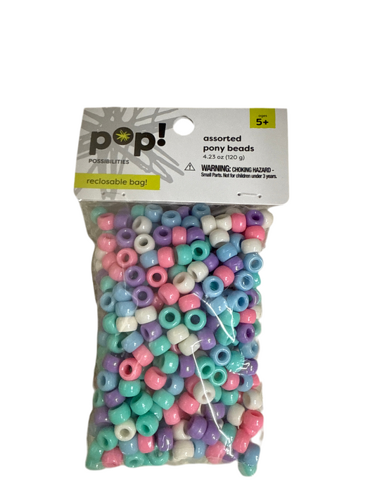POP! POSSIBILITIES PONY BEADS PASTEL 9MM