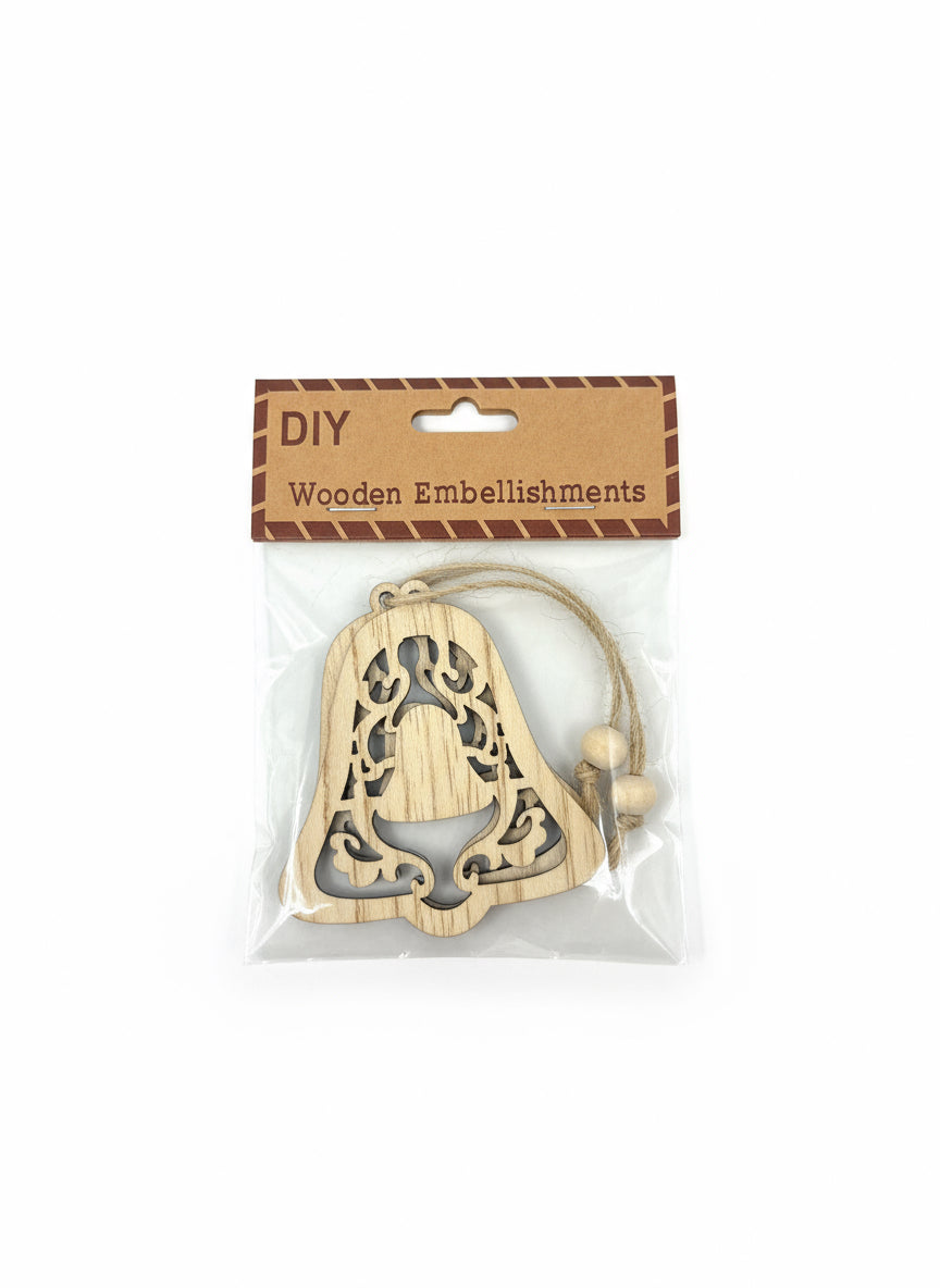 WOOD XMAS EMBELLISMENTS BELL