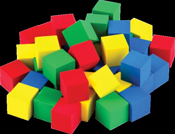 STEM BASICS: MULTICOLOR 3/4" FOAM CUBES - 40 COUNT