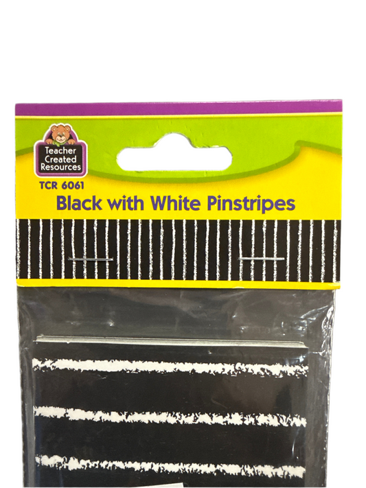 BLACK WITH WHITE PINSTRIPES BORDER
