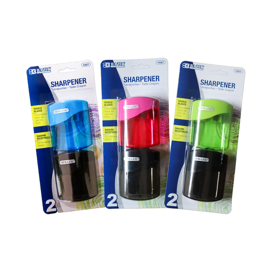 DUAL BLADE SHARPENER W/ SQUARE RECEPTACLE 2 PCK