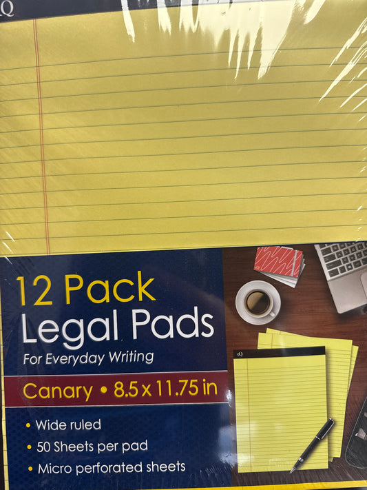 CANARY 8.5X11 LEGAL PAD PQ.12