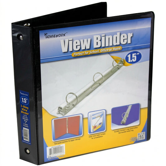 Hard View Binder 1-1/2" Black - JA Riollano