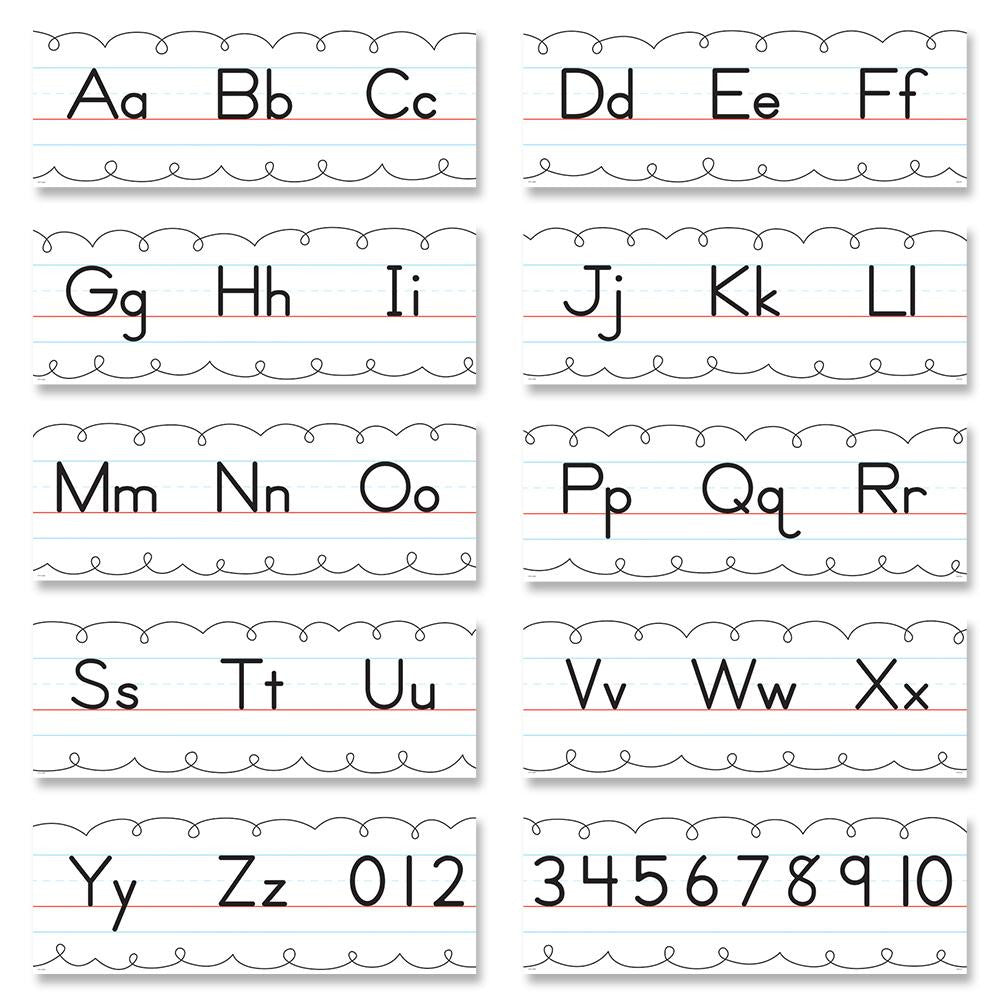TRADITIONAL MANUSCRIPT ALPHABET LINE BULLETIN BOARD