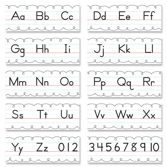 TRADITIONAL MANUSCRIPT ALPHABET LINE BULLETIN BOARD