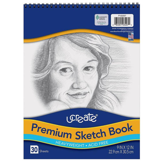 PREMIUM SKETCH BOOK 9" X 12" 30 SHEETS