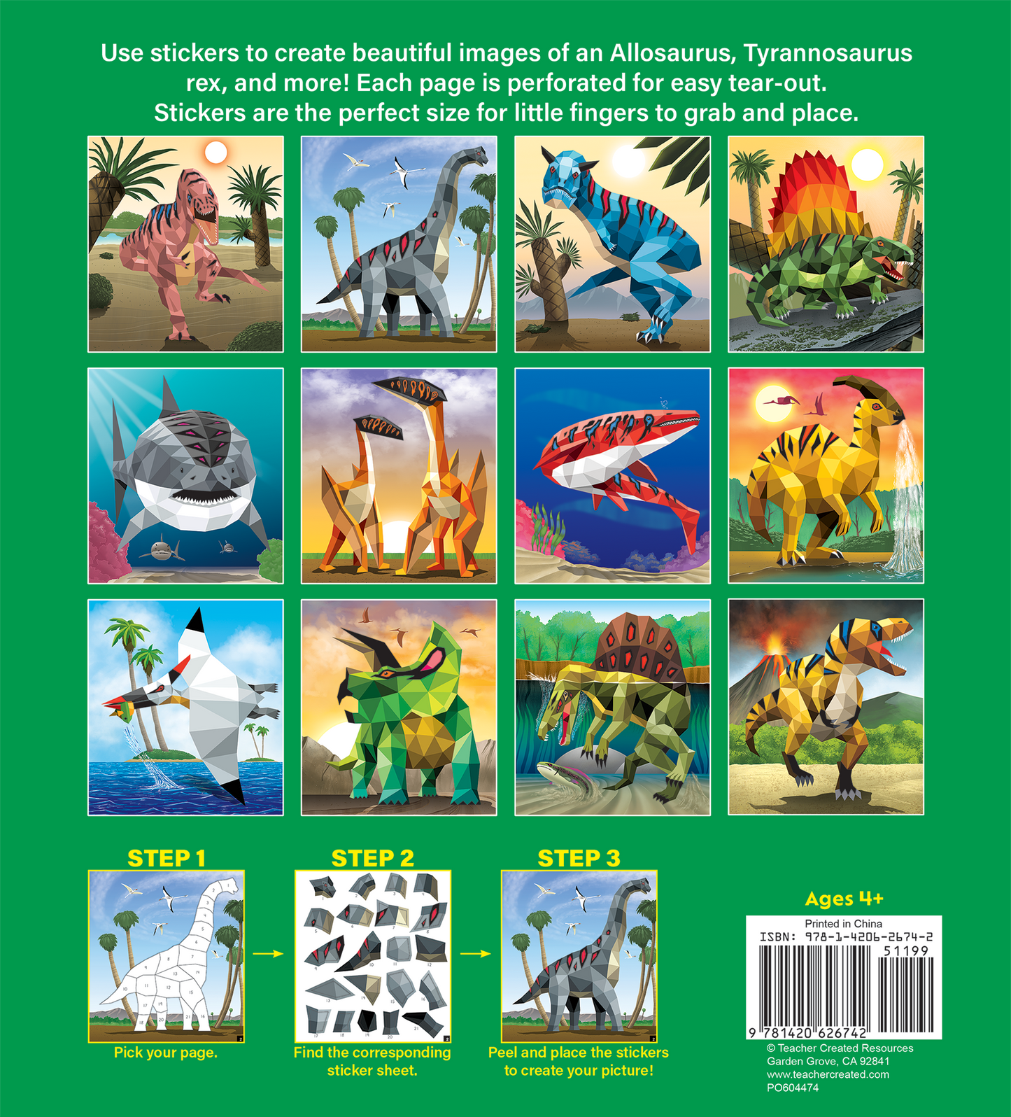 Dinosaurs and Prehistoric Animals Modern Mosaics Stick to the Numbers