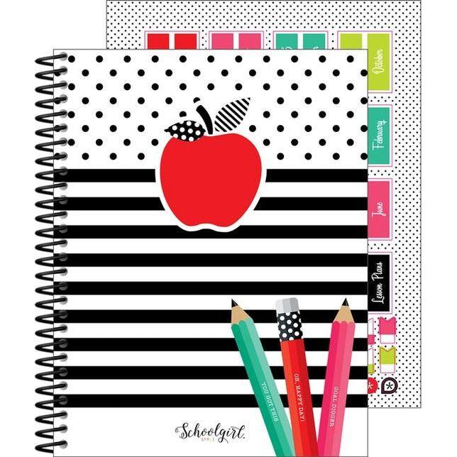 BLACK WHITE & STYLISH BRIGHTS TEACHER PLANNER BOOK