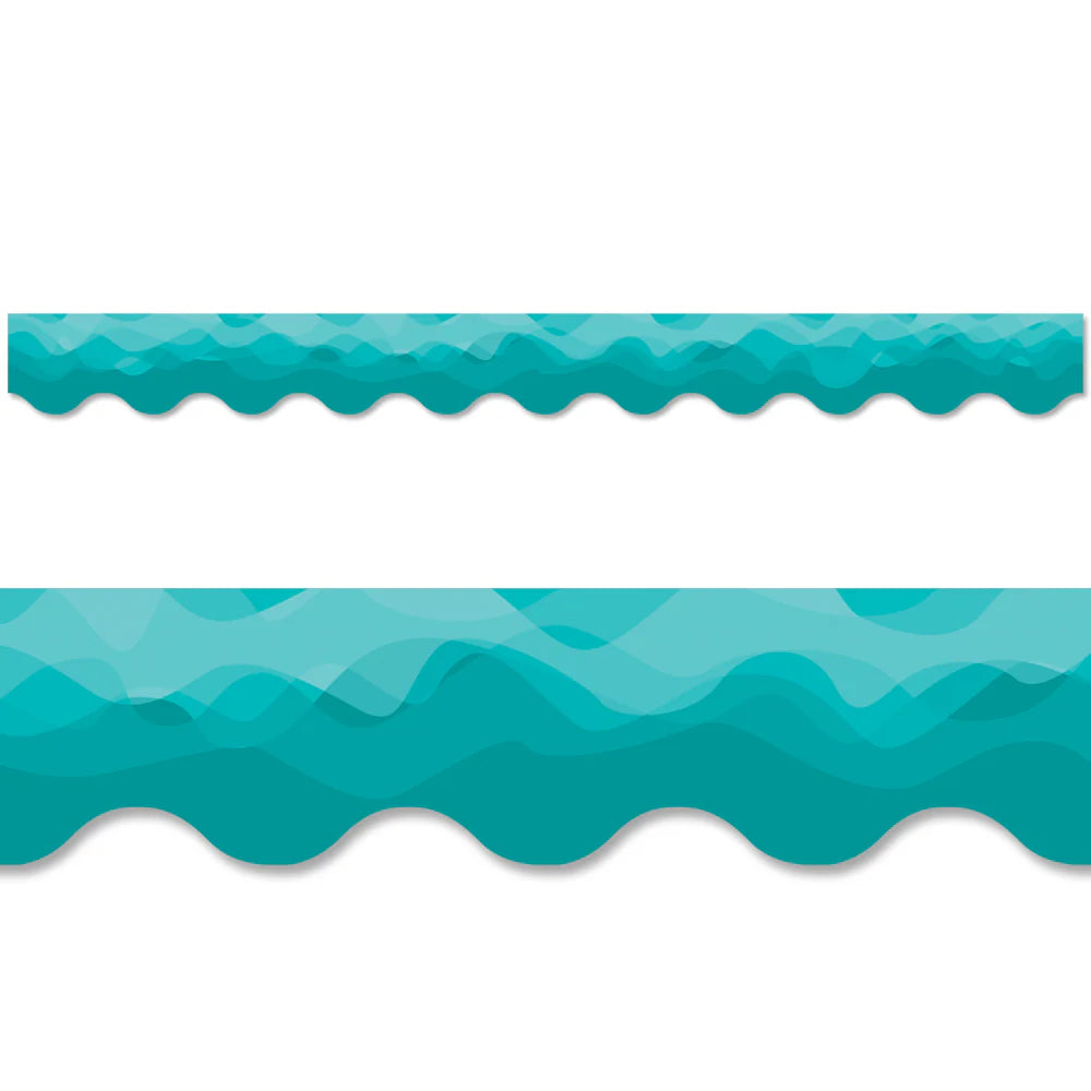WAVES OF TEAL BORDER (MYSTICAL MAGICAL, EZ BORDER)