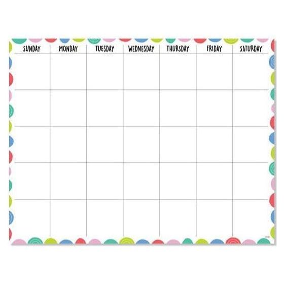 RAINBOW DOODLES CALENDAR CHART