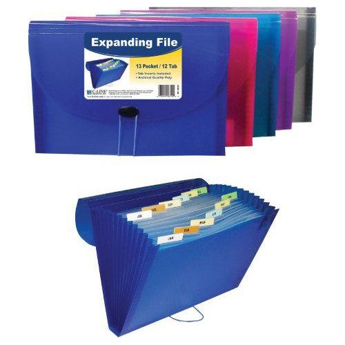 EXPANDING FILE LETTER 13-POCKETS ASST COLORS