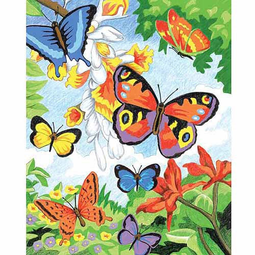 COLOUR PENCIL BY NUMBER BUTTERFLIES 12 PC