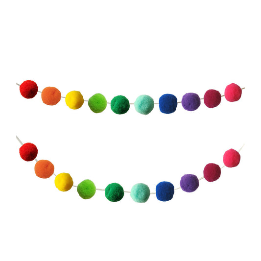 RAINBOW POM-POM GARLAND 40 FT