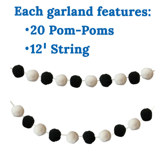 BLACK & WHITE POM-POM GARLAND