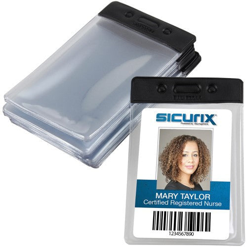 BADGE HOLDER VERTICAL BLACK VINYL