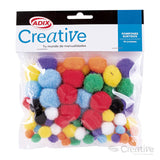 POMPOM SURTIDO 2.5CM 78 PCS (APROX)