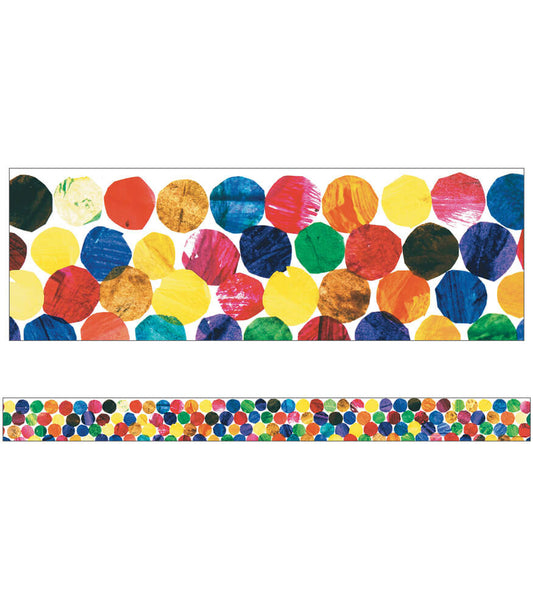 The Very Hungry Caterpillar Dots Straight Bulletin Board Borders | 12 strips
