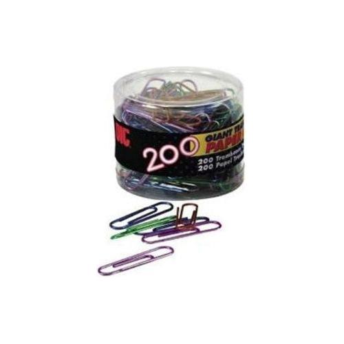 PAPER CLIPS JUMBO ASSORTED COLORS PQ.200