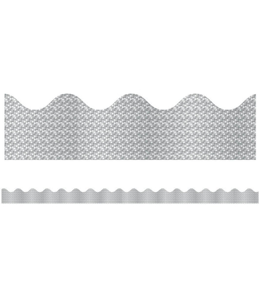 Silver Sparkle Scalloped Bulletin Board Borders | 10 strips