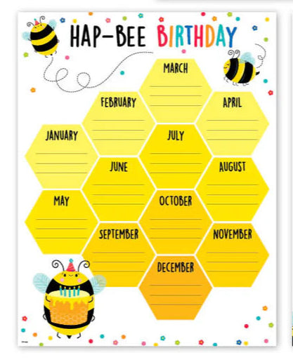 BUSY BEES HAPPY BIRTHDAY CHART