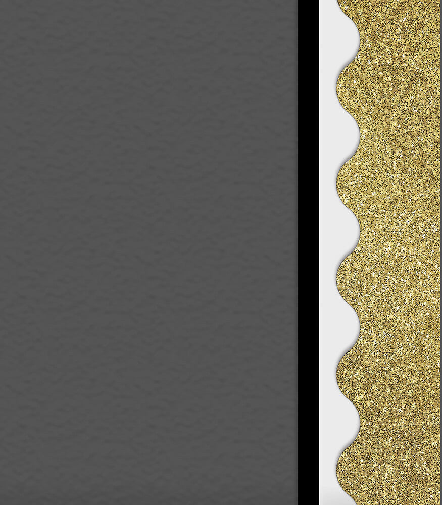 Gold Glitter Scalloped Bulletin Board Borders | 13 strips