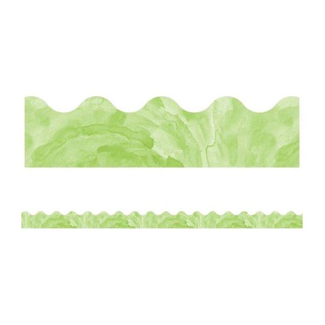 WATERCOLOR GREEN SCALLOPED BORDERS