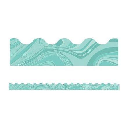 TEAL MARBLE SCALLOPED BORDERS