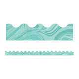 TEAL MARBLE SCALLOPED BORDERS