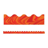 RED MARBLE SCALLOPED BORDERS