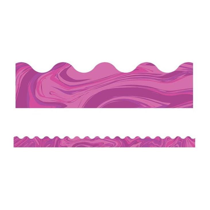 PINK MARBLE SCALLOPED BORDERS