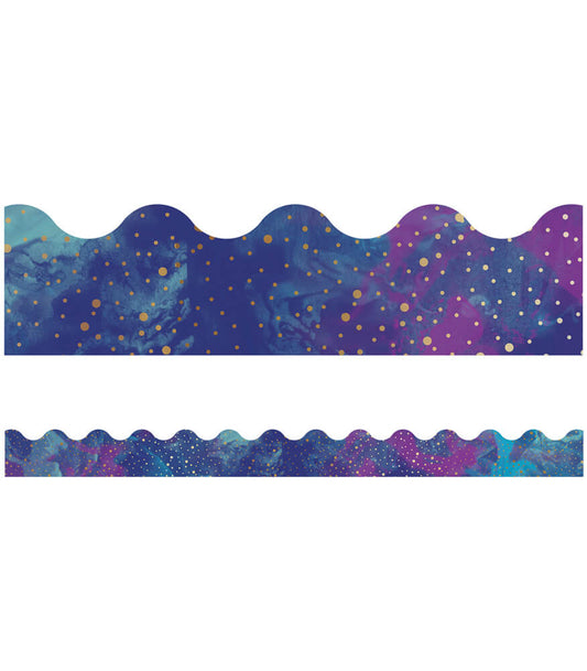 Watch Video Galaxy Scalloped Bulletin Board Borders | 13 strips