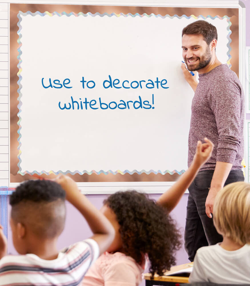 Rose Gold Foil Scalloped Bulletin Board Borders | 13 strips