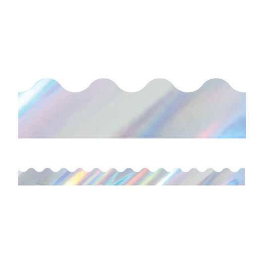 BORDER SCALLOPED HOLOGRAPHIC SILVER