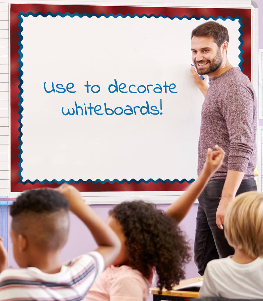 Cherry Foil Scalloped Bulletin Board Borders | 13 strips