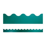 TEAL FOIL SCALLOPED BORDERS 39 FEET