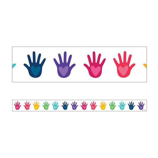 Hands with Hearts Straight Borders 2 strips